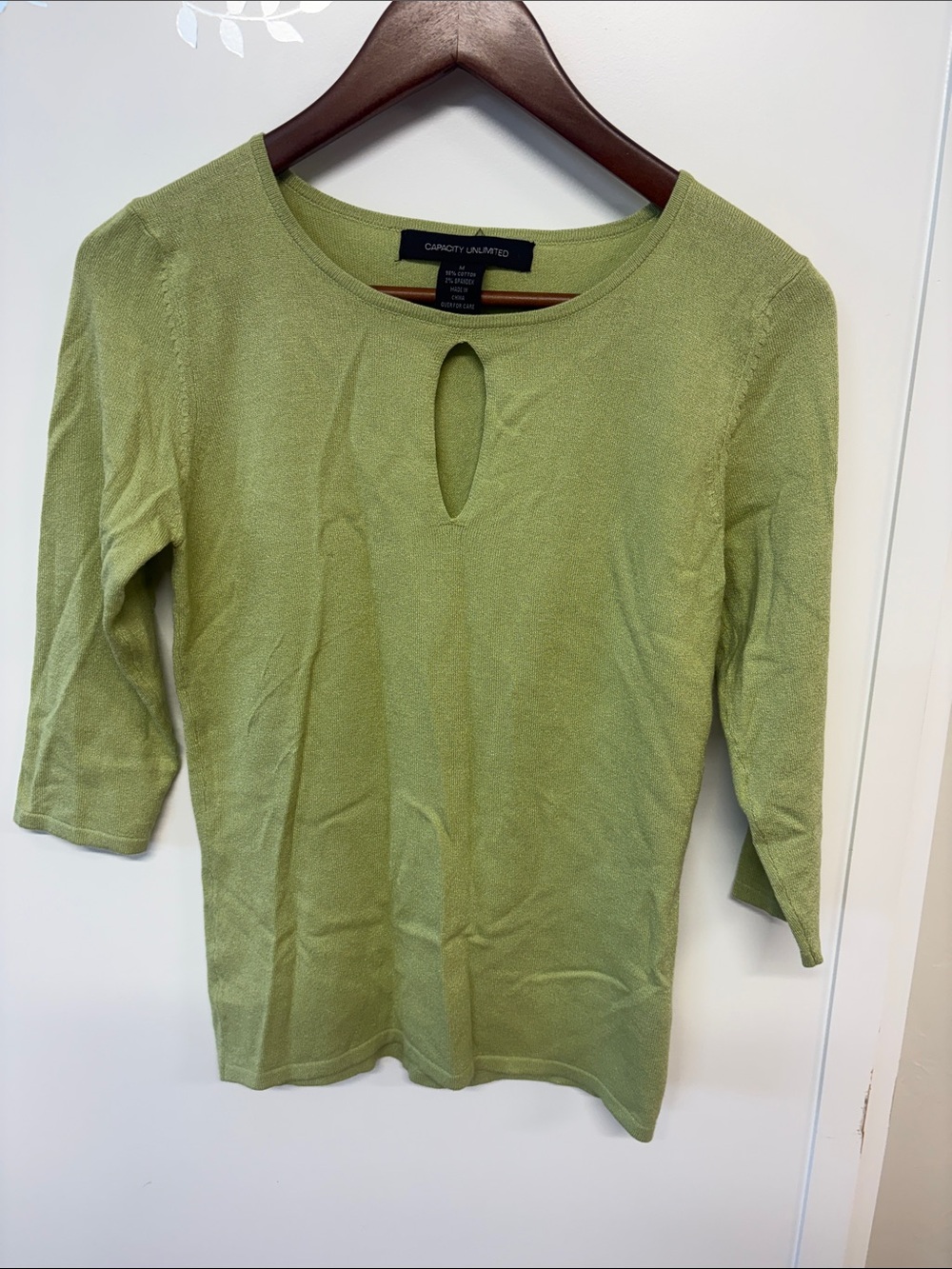 Olive Keyhole Long Sleeve Tee